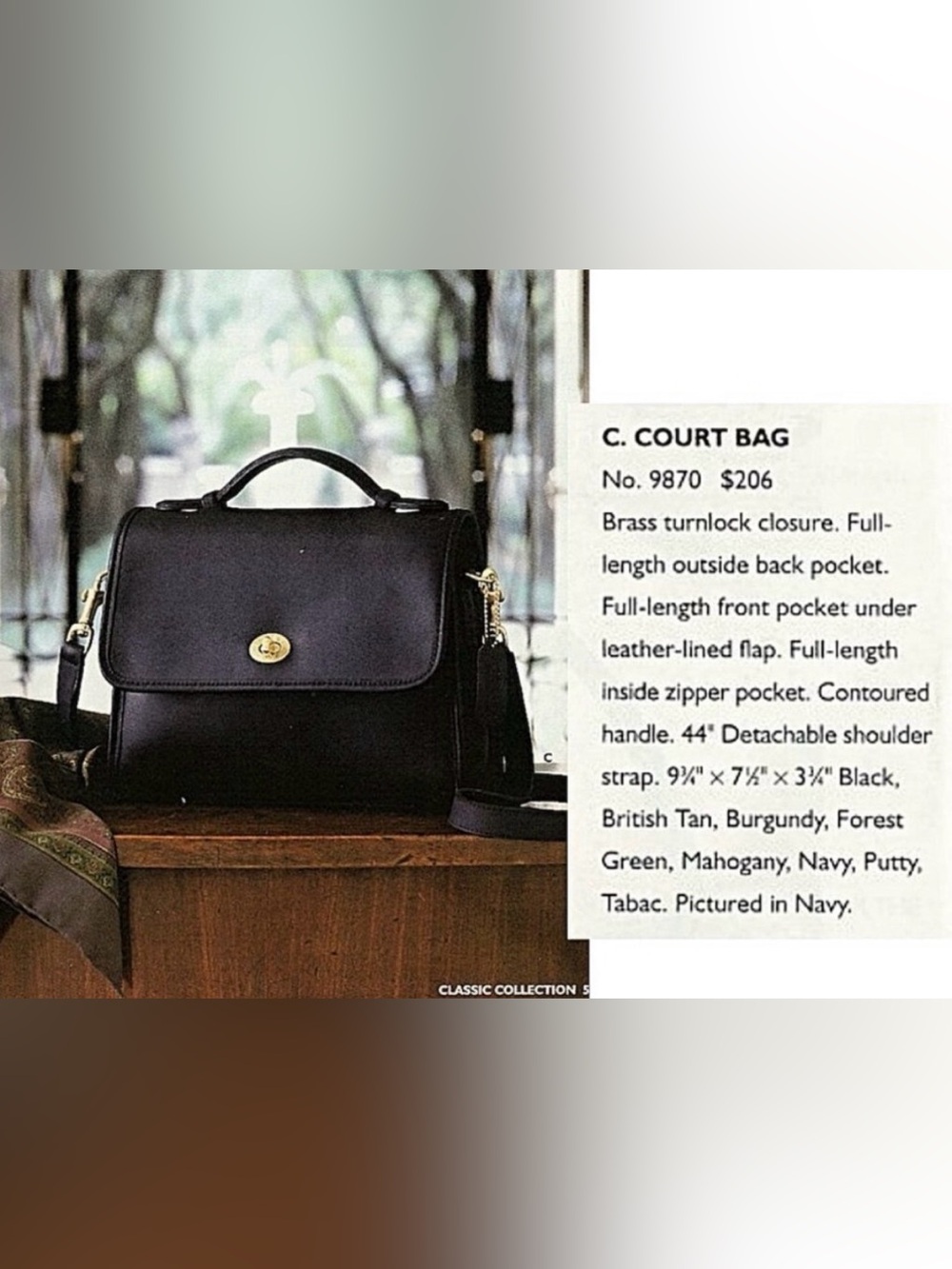 Authentic Vintage Coach Court bag 1980s-1990s (Style #9870) - Picture 11 of 11